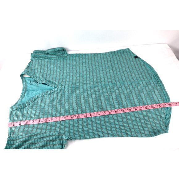 L.L. Bean Women's Turquoise Patterned Short Sleeve Top‎ Size Medium - Picture 8 of 8